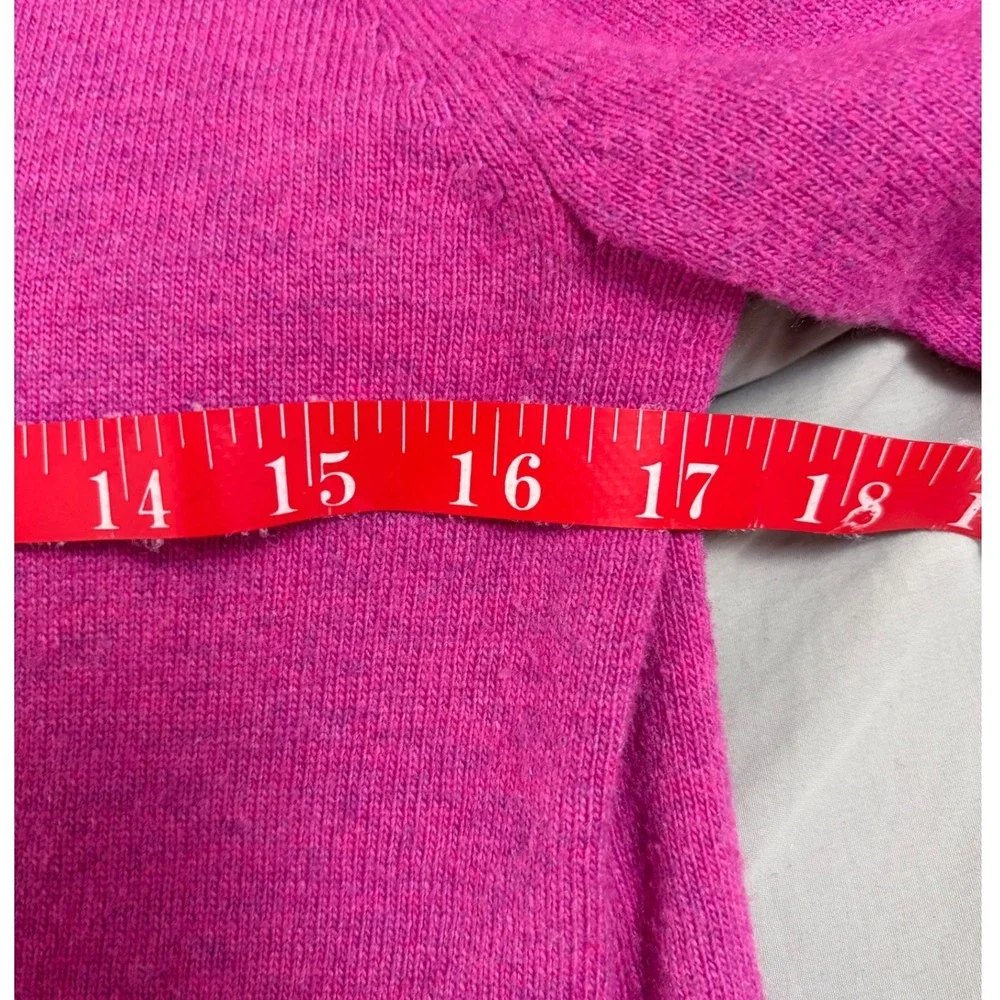 J.Crew Teddie Sweater Small Magenta‎ Pink Cotton Wool Blend Crewneck Pullover